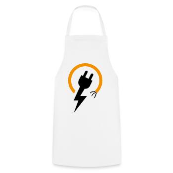 Electrician logo with lightning bolt and plug - Cooking Apron - white - Front - AI Model Male 185 dark (185cm)