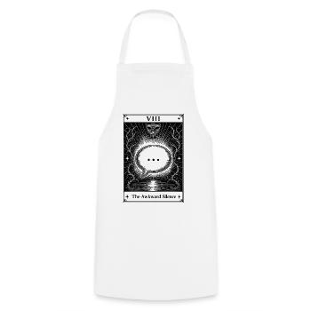 Silence gênant | Carte de tarot tous les jours - Tablier de cuisine - blanc - Devant - AI Model Male 185 dark (185cm)