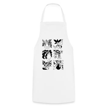 Flower vases - Cooking Apron - white - Front - AI Model Male 185 dark (185cm)