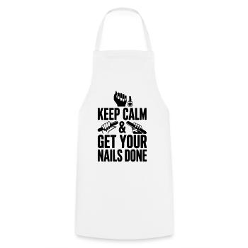 Keep Calm & Get Your Nails Done - Cooking Apron - white - Front - AI Model Male 185 dark (185cm)