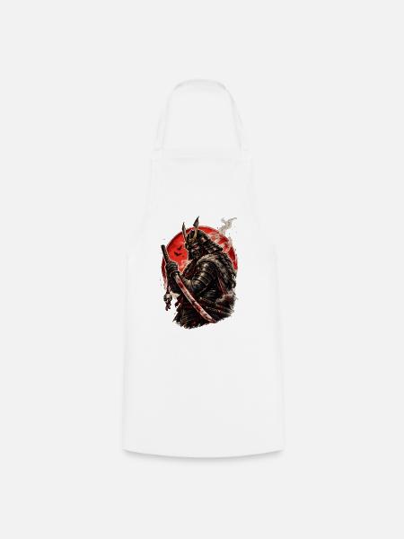 Blutmond-Samurai-Krieger - Kochschürze - Weiß