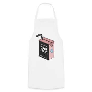 Boîte 100 % Bitter Goth Tears - Tablier de cuisine - blanc - Devant - AI Model Male 185 dark (185cm)