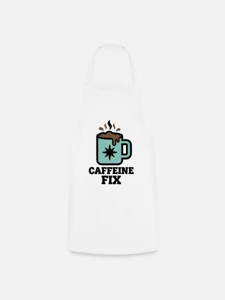 Caffeine Fix Tasse Logo - Kochschürze - Weiß