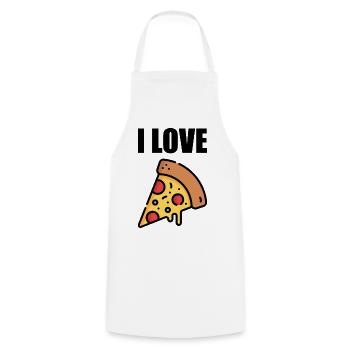 Pizza in Neonfarben - Kochschürze - Weiß - Vorne - AI Model Male 185 dark (185cm)