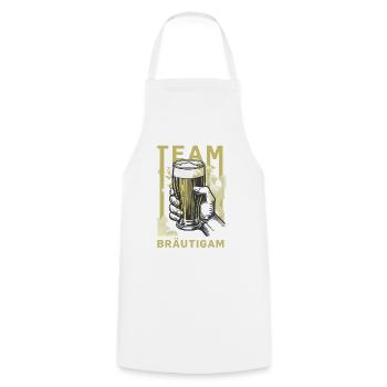 Team Bräutigam Prost - Kochschürze - Weiß - Vorne - AI Model Male 185 dark (185cm)