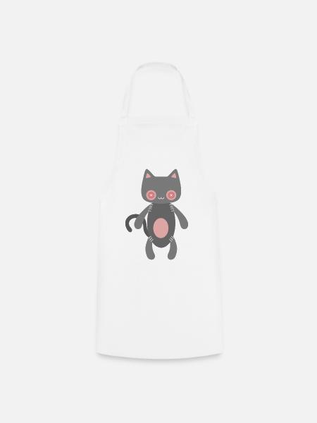 Kawaii Stitch Cat - Kochschürze - Weiß