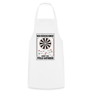 Mein Rückenschmerz kommt vom Pfeile aufheben Darts - Kochschürze - Weiß - Vorne - AI Model Male 185 dark (185cm)