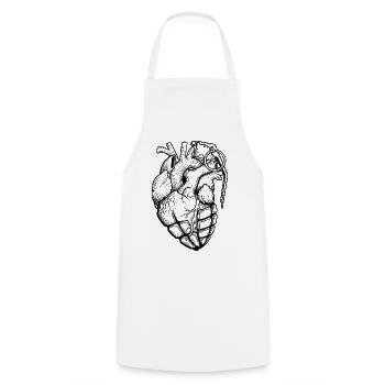 Anatomische grenade_coeur_ - Kochschürze - Weiß - Vorne - AI Model Male 185 dark (185cm)