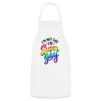 I´m not Gay I´m Supergay - Schwul - Lesbisch - LGB - Kochschürze - Weiß - Vorne - AI Model Male 185 dark (185cm)