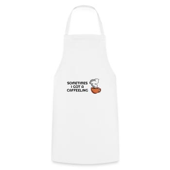 I got a Caffeeeling - Kaffee Liebhaber Barista - Kochschürze - Weiß - Vorne - AI Model Male 185 dark (185cm)