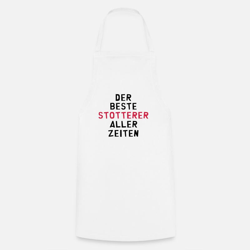 Stotterer Stotterin Stottern Stammeln Schwätzer - Kochschürze - Weiß