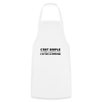 CERTIFIÉE MEILLEURE PATRONNE DU MONDE - Tablier de cuisine - blanc - Devant - AI Model Male 185 dark (185cm)