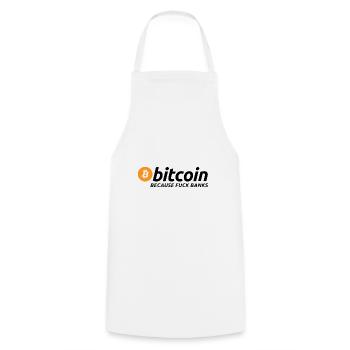 Bitcoin Satoshi Nakamoto Ethereum Krypto - Tablier de cuisine - blanc - Devant - AI Model Male 185 dark (185cm)