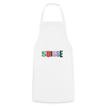 SUISSE. PAYS - Tablier de cuisine - blanc - Devant - AI Model Male 185 dark (185cm)