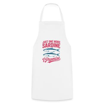 Canned Fish Sardine - Cooking Apron - white - Front - AI Model Male 185 dark (185cm)