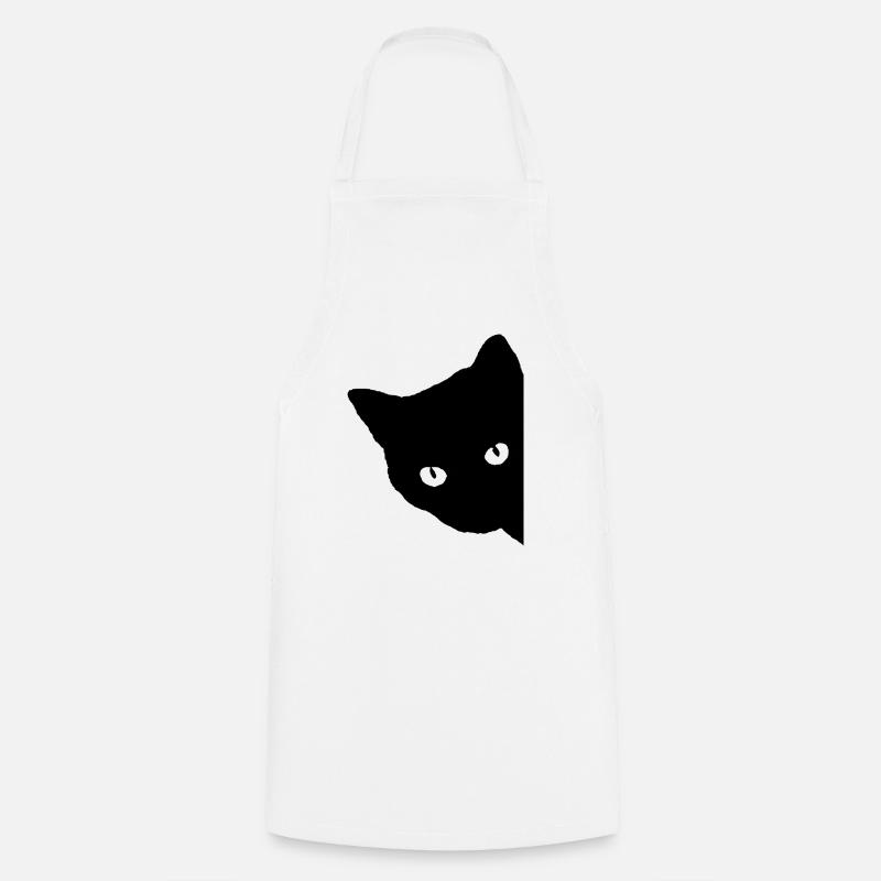 Cat silhouette - Cooking Apron - white