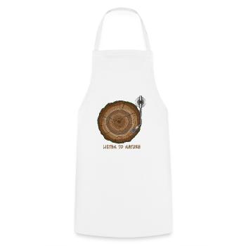 Musique Vinyle Nature Arbre Platine Cadeau - Tablier de cuisine - blanc - Devant - AI Model Male 185 dark (185cm)