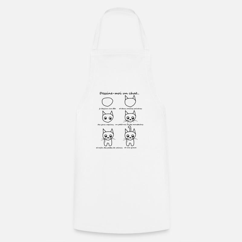dessine_chat2 - Tablier de cuisine - blanc