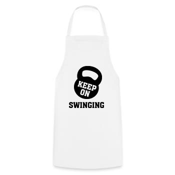 Keep On Swinging? - Kochschürze - Weiß - Vorne - AI Model Male 185 dark (185cm)