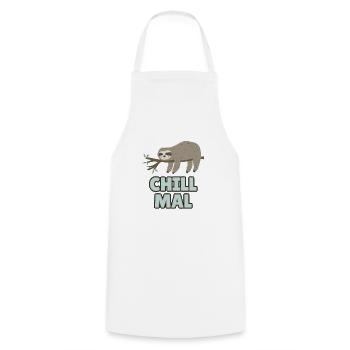 Sloth - Chill Mal - Cooking Apron - white - Front - AI Model Male 185 dark (185cm)