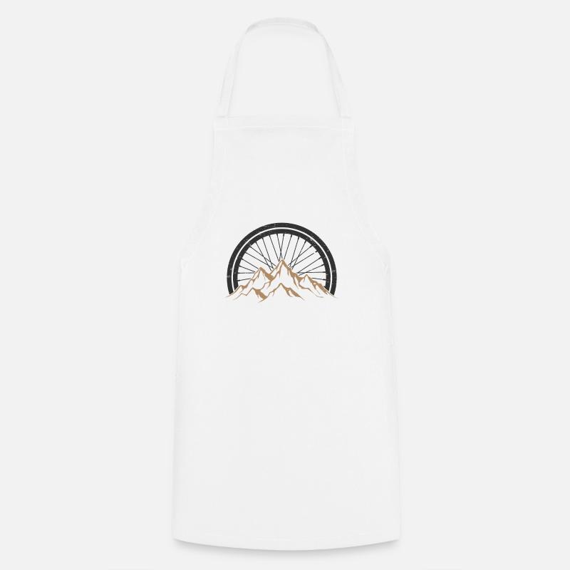 Montagnes à vélo - Tablier de cuisine - blanc