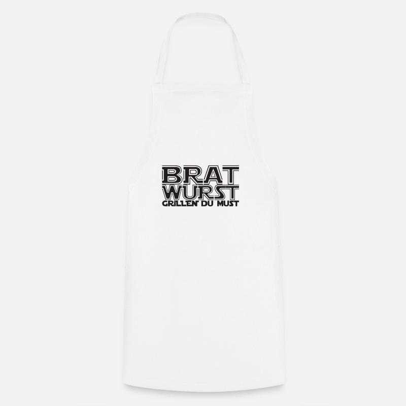 Bratwurst grill motif - Cooking Apron - white