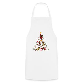 Dachshund Christmas tree dog Christmas - Cooking Apron - white - Front - AI Model Male 185 dark (185cm)