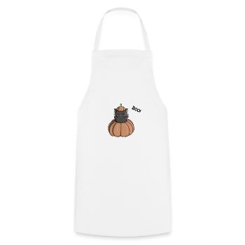 Halloween pumpkin cat ghost cute manga - Cooking Apron - white - Front - AI Model Male 185 dark (185cm)