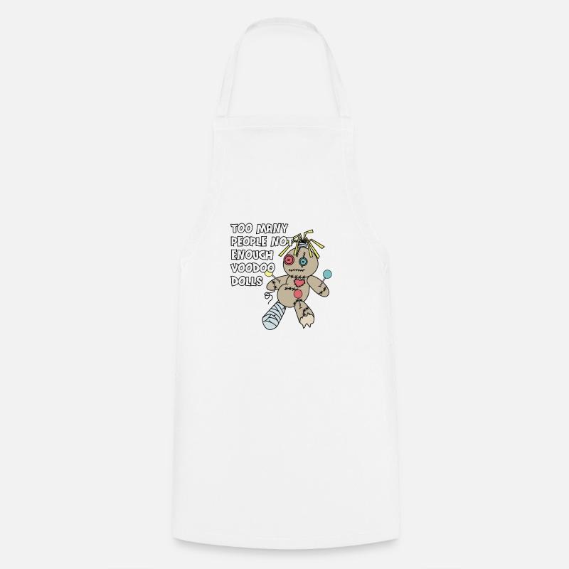 Halloween Voodoo Doll Witch Costume - Cooking Apron - white