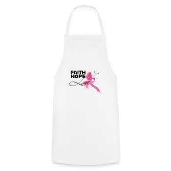 Faith hope love breast cancer women ribbon - Cooking Apron - white - Front - AI Model Male 185 dark (185cm)