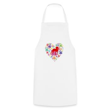Pointeur allemand aux poils courts Saint-Valentin empreinte de patte - Tablier de cuisine - blanc - Devant - AI Model Male 185 dark (185cm)