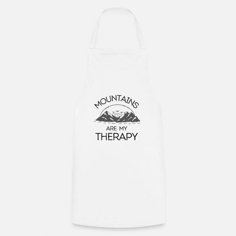 Mountains Are My Therapy - Cooking Apron - white
