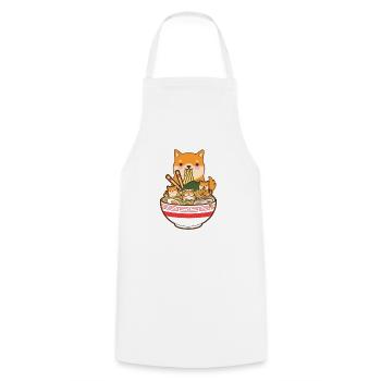 Katze Ramen Hund Shiba Inu Japanisch Kawaii Niedlicher Anime - Kochschürze - Weiß - Vorne - AI Model Male 185 dark (185cm)