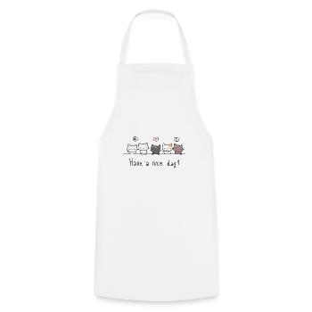 Kawaii Cat Women's T-Shirt - Cooking Apron - white - Front - AI Model Male 185 dark (185cm)