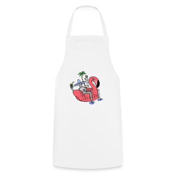 Skeleton on Summer Holiday - Cooking Apron - white - Front - AI Model Male 185 dark (185cm)
