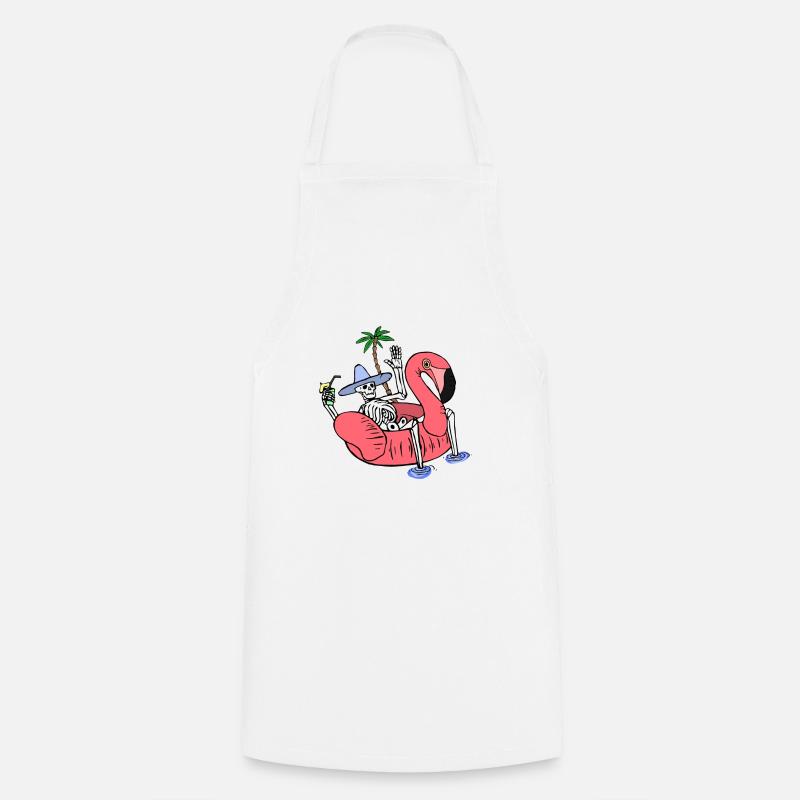 Skeleton on Summer Holiday - Cooking Apron - white
