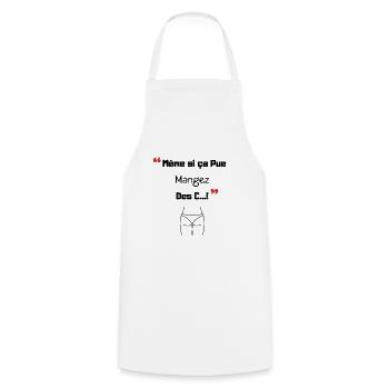 Même si ça Pue. Mangez des C - Tablier de cuisine - blanc - Devant - AI Model Male 185 dark (185cm)