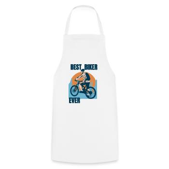 Best biker ever - Cooking Apron - white - Front - AI Model Male 185 dark (185cm)