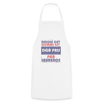 Cadeau femme Homme déja pris par laurence - Tablier de cuisine - blanc - Devant - AI Model Male 185 dark (185cm)