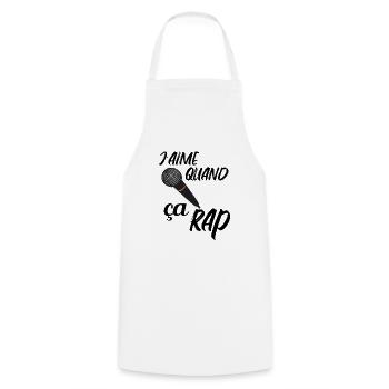 j aime quand ça rap - Tablier de cuisine - blanc - Devant - AI Model Male 185 dark (185cm)