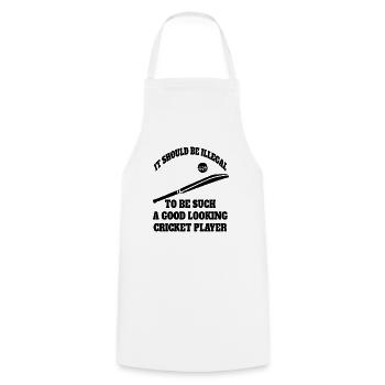 Cricket Saying Cricket Fan Cricket Gift Team - Cooking Apron - white - Front - AI Model Male 185 dark (185cm)