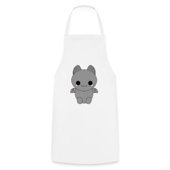 Cute Bat - Cooking Apron - white - Front - AI Model Male 185 dark (185cm)