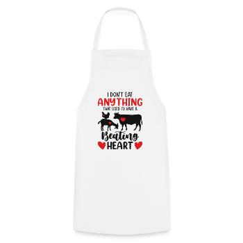 I Don't Eat What Used To Have A Beating Heart - Cooking Apron - white - Front - AI Model Male 185 dark (185cm)