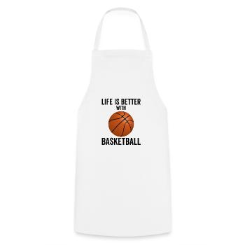 Life is Better With Basketball - Cooking Apron - white - Front - AI Model Male 185 dark (185cm)