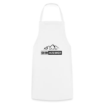 Erzgebirge Haamit Spruch - Kochschürze - Weiß - Vorne - AI Model Male 185 dark (185cm)