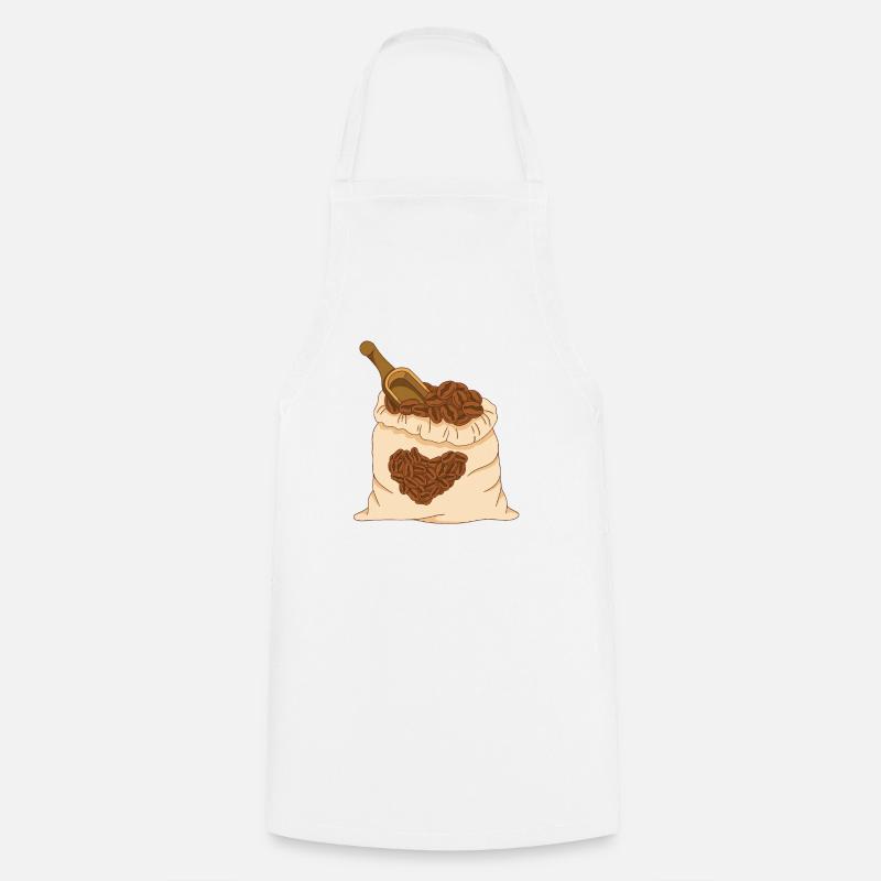 Kaffee Geschenk Koffein Kaffeebohne Coffee Tasse - Kochschürze - Weiß