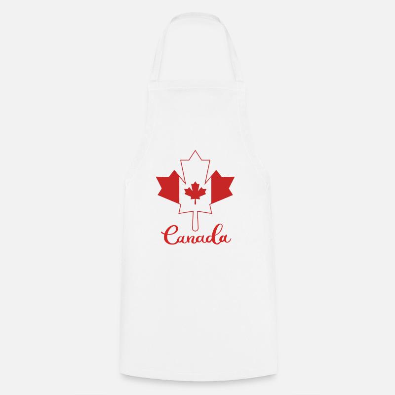 Feuille d’érable du Canada Drapeau de la Feuille d’érable du Canada - Tablier de cuisine - blanc