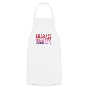 Embrace Equity International Womens Day - Cooking Apron - white - Front - AI Model Male 185 dark (185cm)