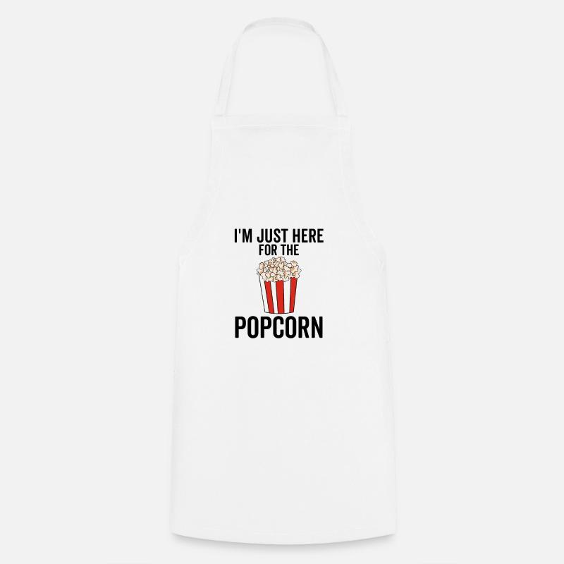 I'm Just Here For The Popcorn - Cooking Apron - white
