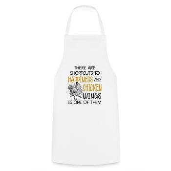 Chicken Shortcuts To Happiness - Cooking Apron - white - Front - AI Model Male 185 dark (185cm)